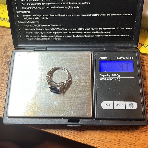 Silver-tone Royal Blue Costume Ring - Picture 14 of 15